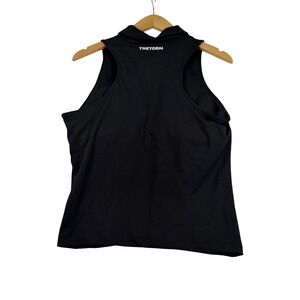 Tretorn Womens Sleeveless Polo Tank Top Black Athletic Activewear Medium NEW